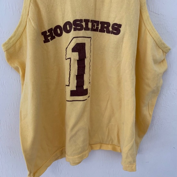 Vintage Hoosiers 1986 Movie Promo Basketball JerseyStyle HBO Tank Yellow Size XL - Picture 3 of 12